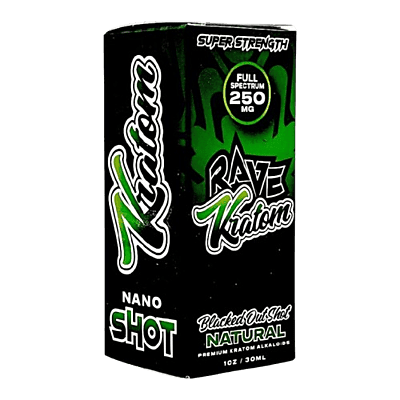 Rave Kratom Nano Blacked Out Shot – Natural 250mg 30mL