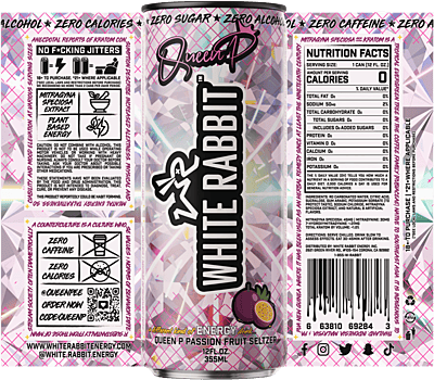 *White Rabbit Queen P Passionfruit Kratom Seltzer *White Rabbit Queen P Passionfruit Kratom Seltzer